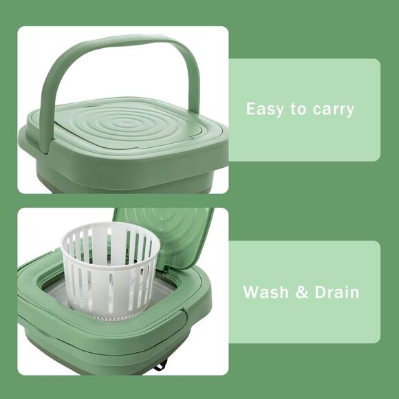 11 L Portable Mini Washer: Ideal for Travel, Baby Clothes, Toys-Includes US Plug - Picture 4 of 13